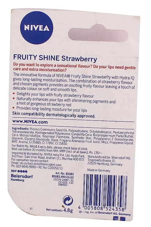 NIVEA Fruity Shine Stawberry Lip Balm