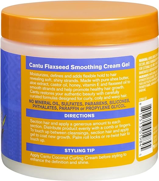 Cantu Flaxseed Smoothing Cream Gel Flexible Hold - 453 g