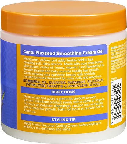 Cantu Flaxseed Smoothing Cream Gel Flexible Hold - 453 g