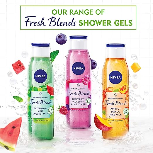 NIVEA Fresh Blends Refreshing Shower with Watermelon, Mint & Coconut Milk for Healthy Fresh Skin Feel - 300ml