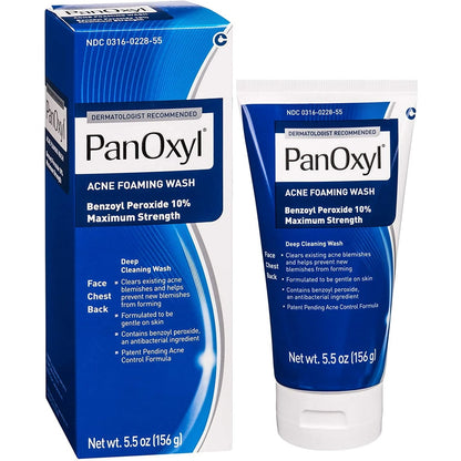 PANOXYL Acne Foaming Wash Benzoyl Peroxide 10% Maximum Strength -156 g