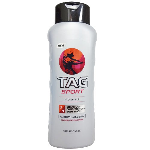 TAG Sport Power 3 in 1 Shampoo, Conditioner & Body Wash - 532 ml