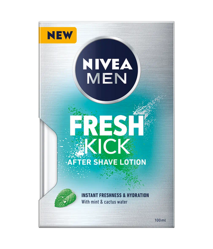 NIVEA MEN Fresh Kick After Shave Lotion Instant Freshness & Hydration with Mint & Cactus Water - 100ml