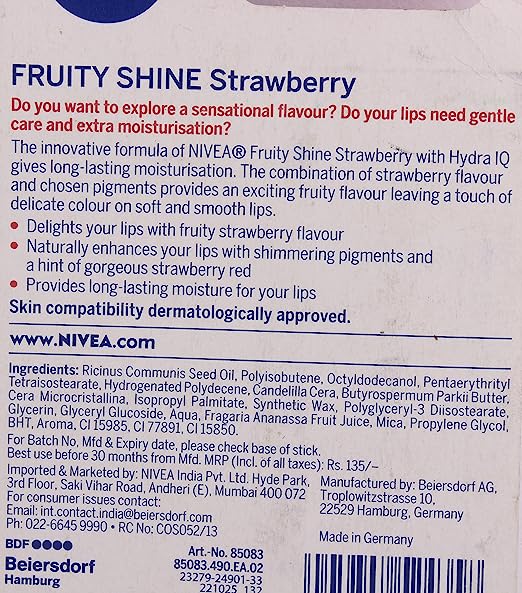 NIVEA Fruity Shine Stawberry Lip Balm