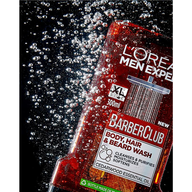 LOREAL Men Expert Barber Club 3 in 1 Shower Gel - Body, Hair & Beard - 300 ml