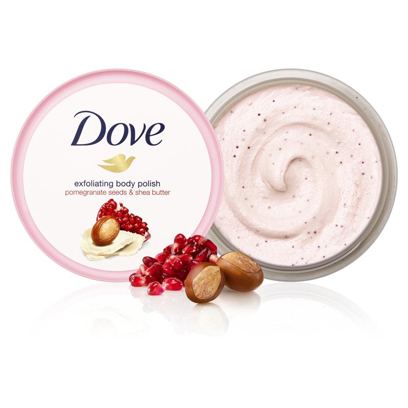 DOVE Exfoliating Body Scrub with Pomegranate Seeds & Shea Butter - 298 g