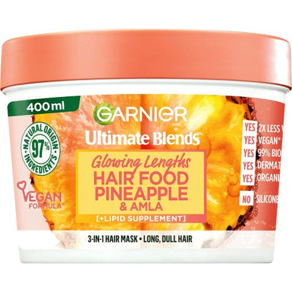 GARNIER ULTIMATE BLENDS Glowing Lengths 3 in 1 Hair Food Pineapple & Amla - 400ml