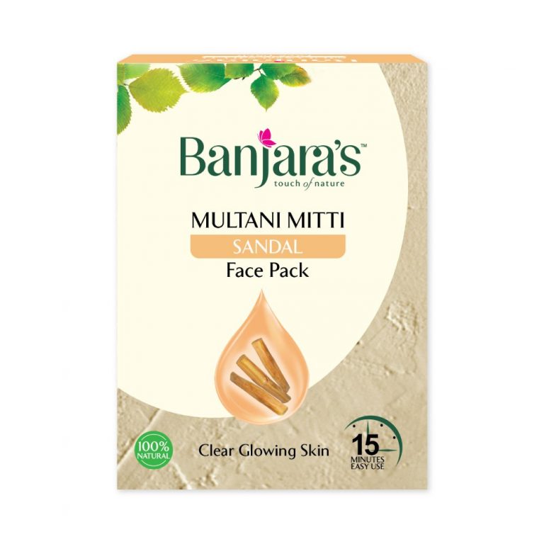 BANJARA'S Multani Mitti + Sandal Face Pack Powder 100gms (5*20gms)