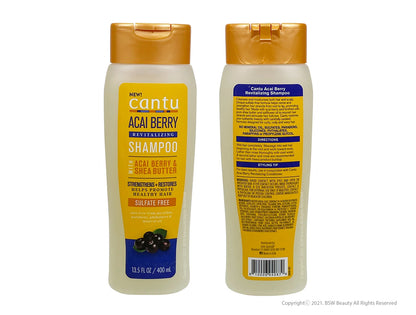 CANTU Acai Berry Revitalizing Shampoo With Acai Berry & Shea Butter | Sulphate Free - 400 ml