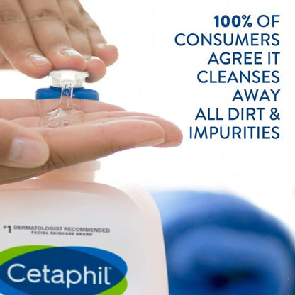 CETAPHIL Face Wash, Hydrating Gentle Skin Cleanser for Dry to Normal Sensitive Skin, Fragrance Free, Soap Free and Non-Foaming - 591 ml