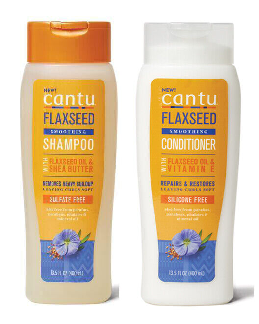 Cantu Flaxseed Sulfate-Free Exfoloating Shampoo & Conditioner with Flaxseed Oil & Shea Butter - 400ml