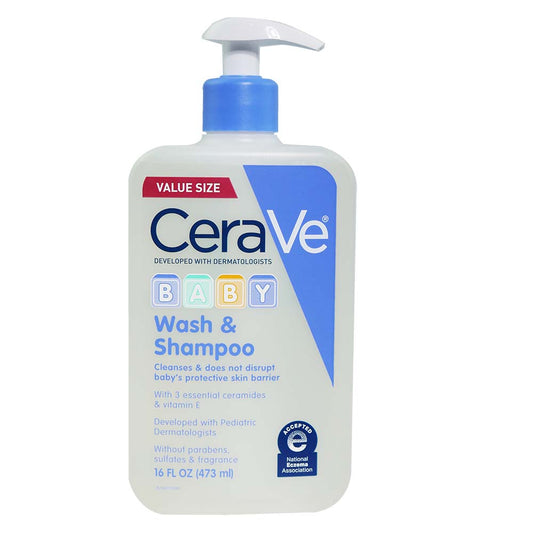 CERAVE Baby Wash and Shampoo | Fragrance & Sulphate Free - 473 ml