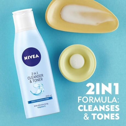 NIVEA Daily Essentials 2-in-1 Cleanser & Toner with Moisturizing Vitamin E - 200ml