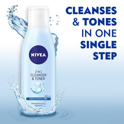 NIVEA Daily Essentials 2-in-1 Cleanser & Toner with Moisturizing Vitamin E - 200ml