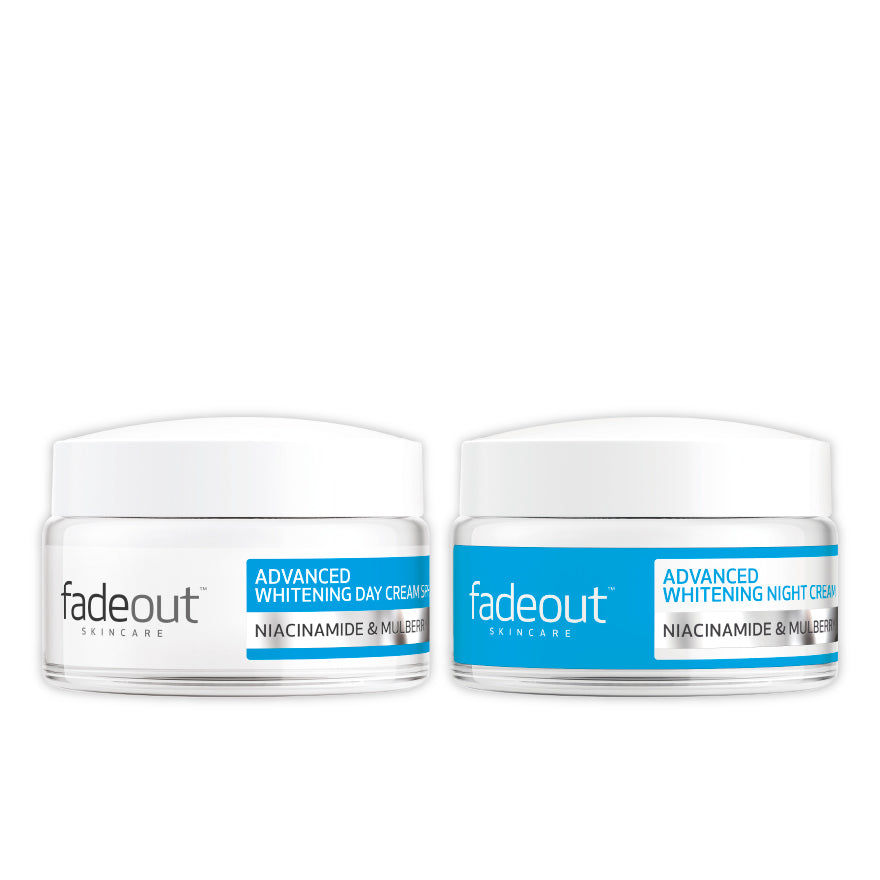 FADEOUT Skincare Advanced Whitening Day & Night Cream Duo with Niacinamide & Mulberry SPF 20 - 50ml