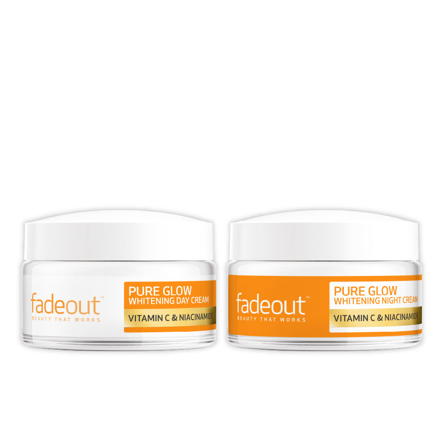 FADEOUT Skincare Pure Glow Whitening Day & Night Duo Cream with Vitamin C, Pink Pomelo & Niacinamide - 50ml