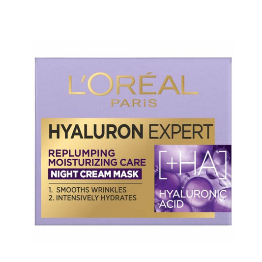 LOREAL PARIS Hyaluron Expert Night Cream | Replumps with Moisture + Smooths Fine Lines - 50 ml