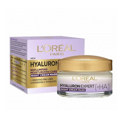 LOREAL PARIS Hyaluron Expert Night Cream | Replumps with Moisture + Smooths Fine Lines - 50 ml