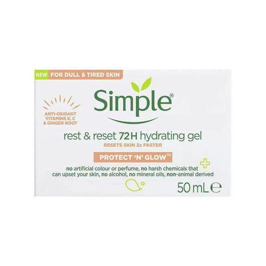 SIMPLE Rest & Reset 72 Hr Hydrating Gel | Protect 'N' Glow - 50 ml