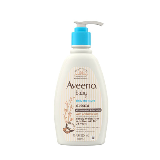 AVEENO Baby Daily Moisturizing Cream with Prebiotic Oat, Coconut Oil & Shea Butter - 354 ml