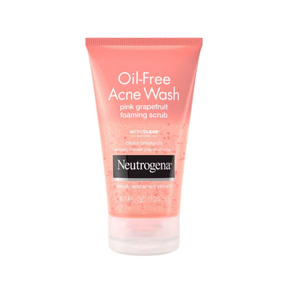 NEUTROGENA Oil-Free Acne Wash Foaming Scrub, Pink Grapefruit - 124 ml