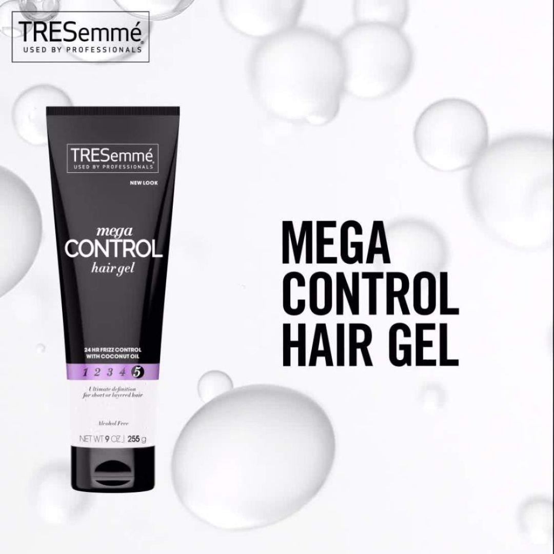 TRESEMME Mega Control Alcohol-Free Hair Gel for 24 Hrs Frizz Control with Coconut Oil (9 oz) - 255 g