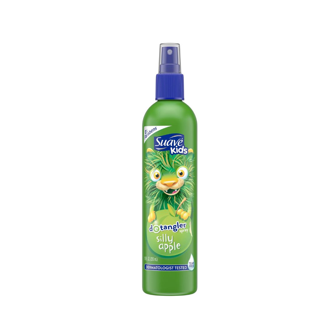 SUAVE Kids Silly Apple Detangler Spray | Gentle & Alcohol Free For Hair -(10 oz)