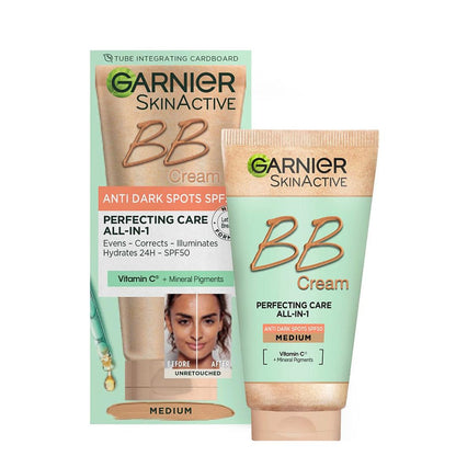 GARNIER SKINACTIVE Oil-Free BB Cream, Moisturizing Cream + SPF25 | Medium - 50 ml