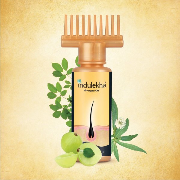 Indulekha Bringha Oil, Reduces Hair Fall And Grows New Hair, Ayurvedic Oil, Free From Parabens, Sulphates, Silicones & Synthetic Dyes 100ml