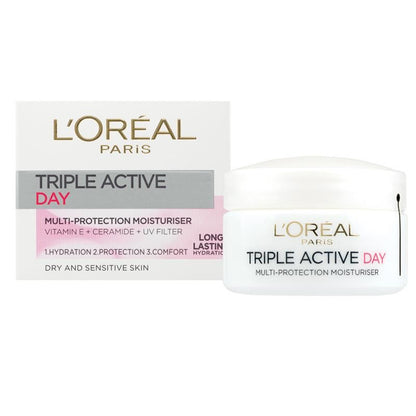 LOREAL PARIS Multi Protection Day Moisturizer Dry & Sensitive Skin - 50ml - UK