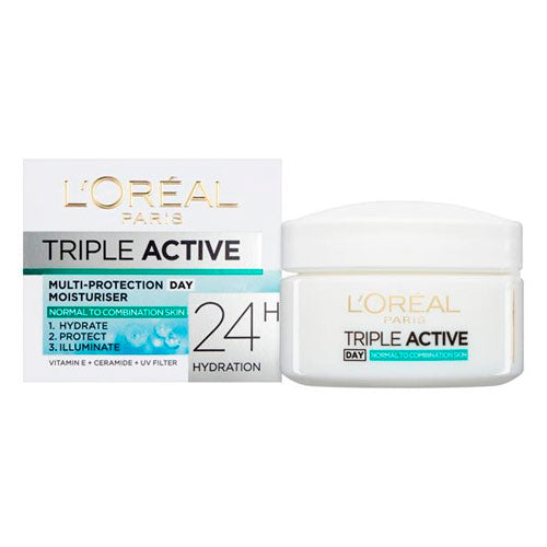 LOREAL Paris Triple Active 24Hour Multi-Protection Moisturizer Day for Normal to Combination Skin - 50g