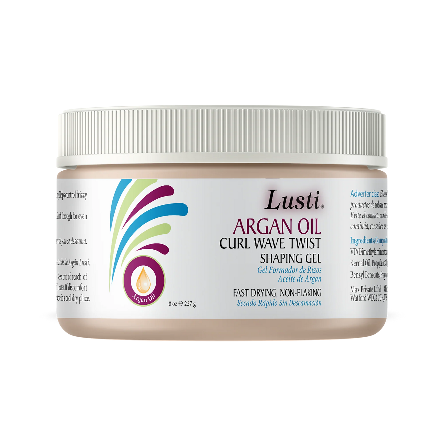 LUSTI Argan Oil Curl Wave Twist Shaping Gel - 227 g - Made in USA