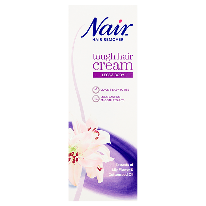 NAIR Tough Hair Removal Cream - for Coarse & Dark Hair on Legs & Body - with Lily Flower Extract & Cotton Seed Oil – 200ml
