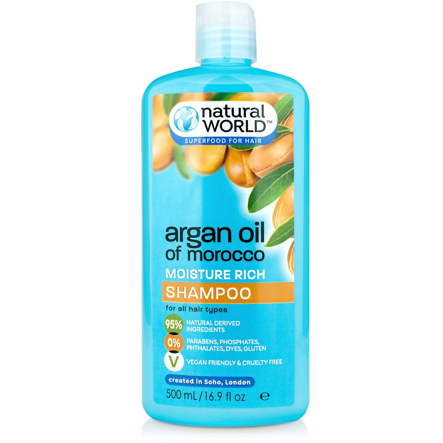 NATURAL WONDER Argan Oil of Morocco Moisture Rich Shampoo - 1000ml - Made in UK