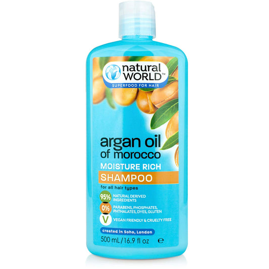 NATURAL WONDER Argan Oil of Morocco Moisture Rich Shampoo - 1000ml - Made in UK