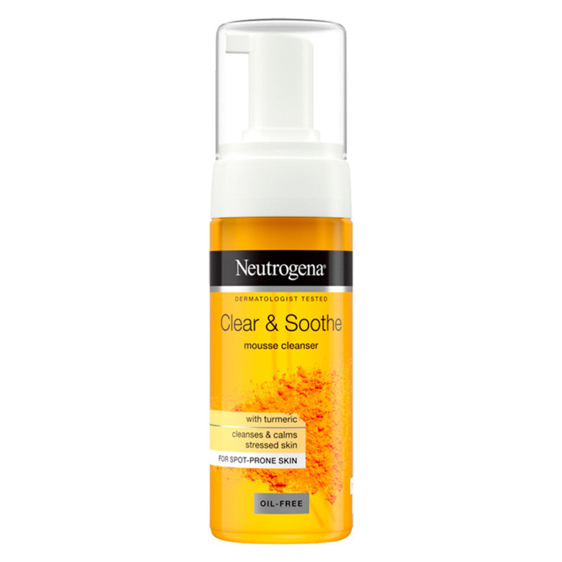 NEUTROGENA Clear & Soothe Mousse Cleanser with Turmeric - 150 ml - Made in Greece