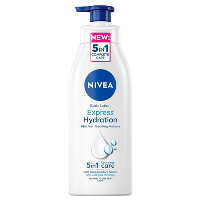 NIVEA 5 in 1 Express Hydration 48Hr Fast Absorbing Moisture Body Lotion - 400ml