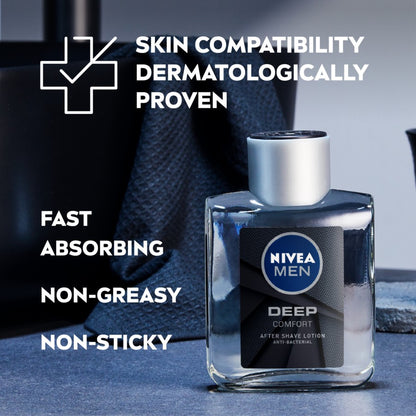 NIVEA MEN Deep Comfort Anti-Bacterial After Shave Lotion - 100ml