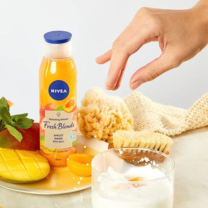 NIVEA Fresh Blends Refreshing Shower with Apricot, Mango & Rice Milk for Soft & Supple Skin - 300ml