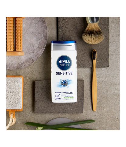 NIVEA MEN Sensitive 3 in 1 Shower Gel for Body, Face & Hair - 250ml