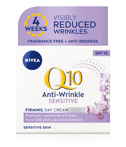 NIVEA Q10 Anti-Wrinkle Sensitive Firming Day Cream SPF 15 - 50ml