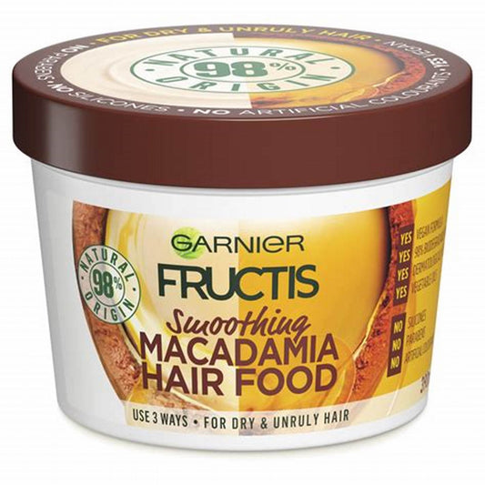 Fructis Hair Food Smoothing Macadamia for Dry & Unruly Hair - 390ml - Made in Russia