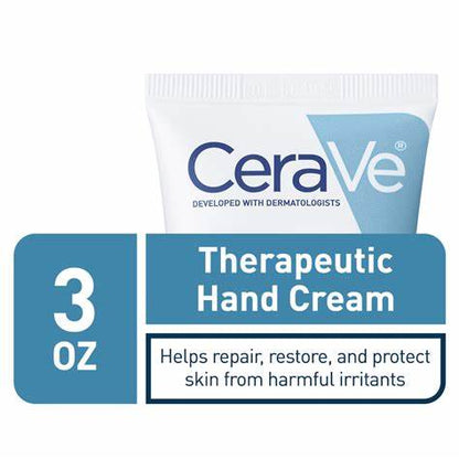 CERAVE Therapeutic Hand Cream for Dry Cracked Hands With Hyaluronic Acid and Niacinamide | Fragrance Free - 85g