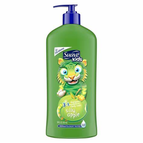 SUAVE KIDS Silly Apple 3 in 1 Shampoo, Conditioner & Body Wash - 532 ml