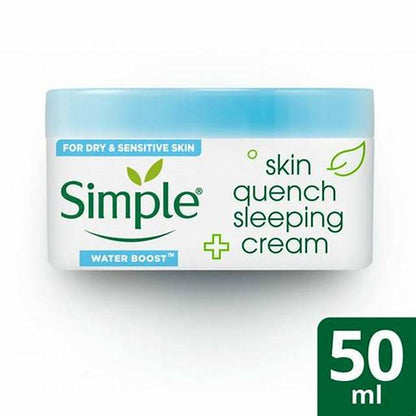 SIMPLE Skin Quench Sleeping Cream | Sensitive Skin Experts , Water Boost - 50 ml