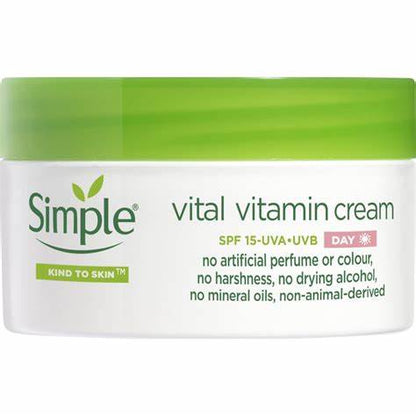 SIMPLE Kind to Skin Vital Vitamin Cream SPF 15 | Restores & Replenishes - 50 ml