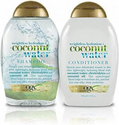 OGX Organix Weightless Hydration Coconut Water Shampoo & Conditioner Set Sulfate Free- 385ml Each