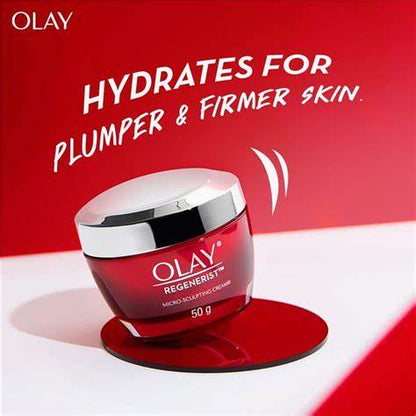 OLAY REGENERIST Micro-Sculpting Cream Face Moisturizer with Hyaluronic Acid & Niacinamide, Fragrance-Free - 50 g