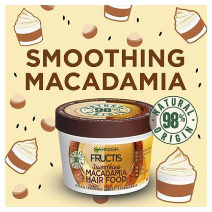 Fructis Hair Food Smoothing Macadamia for Dry & Unruly Hair - 390ml - Made in Russia