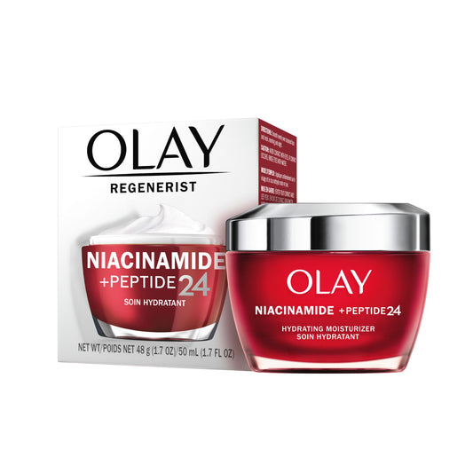 OLAY REGENERIST Niacinamide + Peptide 24 Hydrating Face Moisturizer with Vitamin B3 for Stronger Skin Barrier 1.7 oz, includes Olay Whip Travel Size for Dry Skin - 50 g